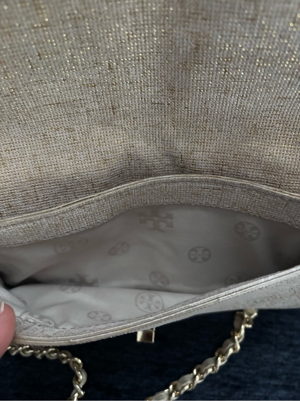 Tory Burch Metallic Gold Chain Crossbody Bag - Picture 8 of 14
